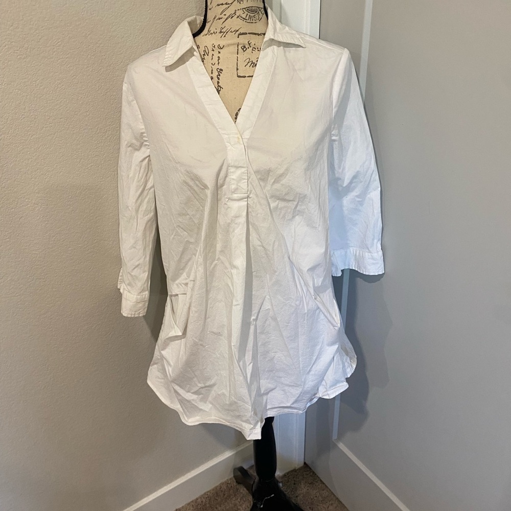 Isabel Maternity - Ingrid & Isabel Women's White collared 3/4 length small EUC - Picture 2 of 6
